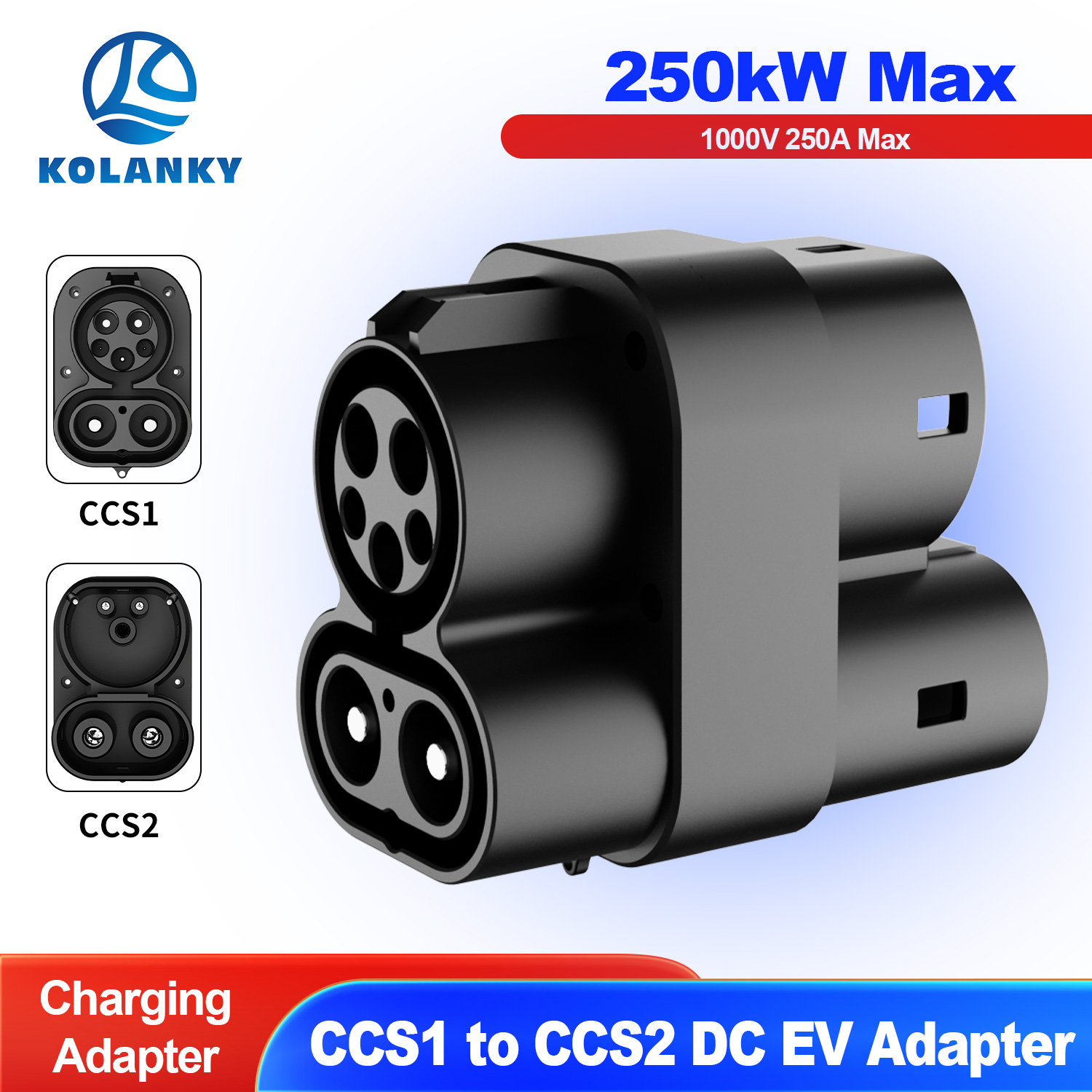 Kolanky CCS1 to CCS2 EV DC 100 - Ccs2 To Ccs1 Fast Charge Adapter 250Kw 评论和价格