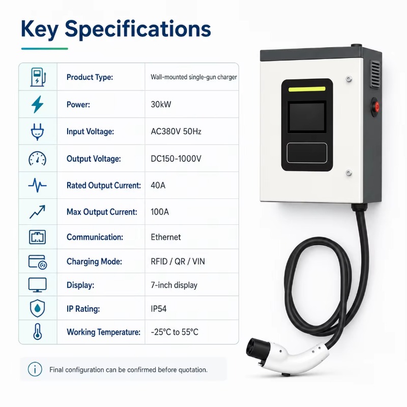 Customized 30kW CCS2 DC Fast E - Dc Fast Charger 30Kw Wallbox Commercial 评论和价格