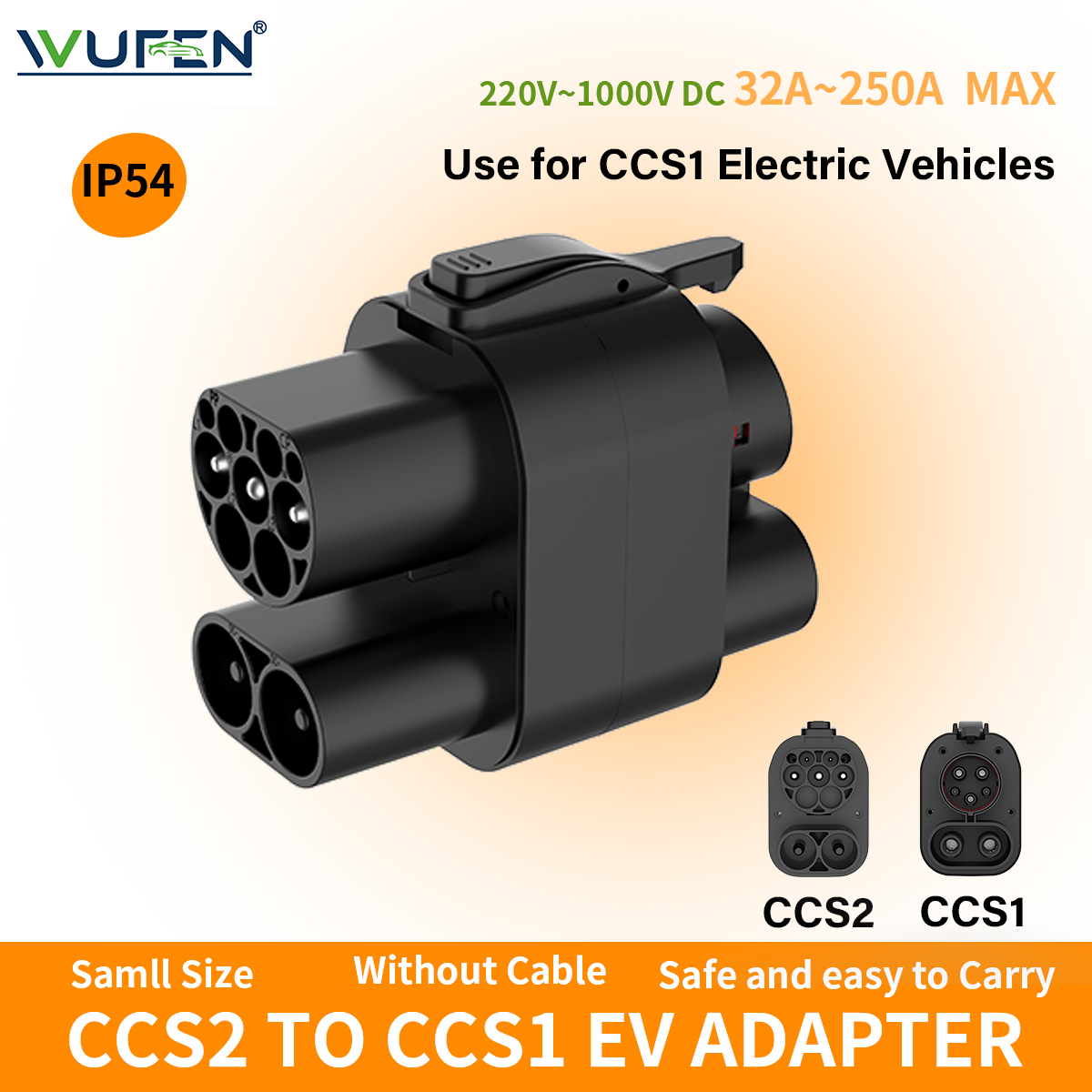 WUFEN CCS2 To CCS1 EV Adapter  - Ccs2 To Ccs1 Fast Charge Adapter 250Kw 评论和价格
